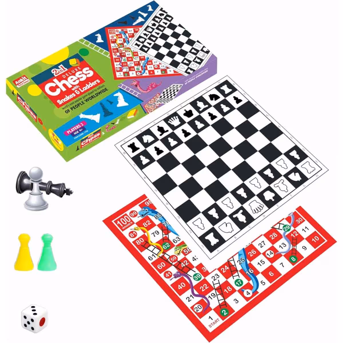 Monopoly Deal Harry Potter with Ankit Toys Deluxe Chess & Crossword Board Game Bundle Pack Unisex, 8-10 Years