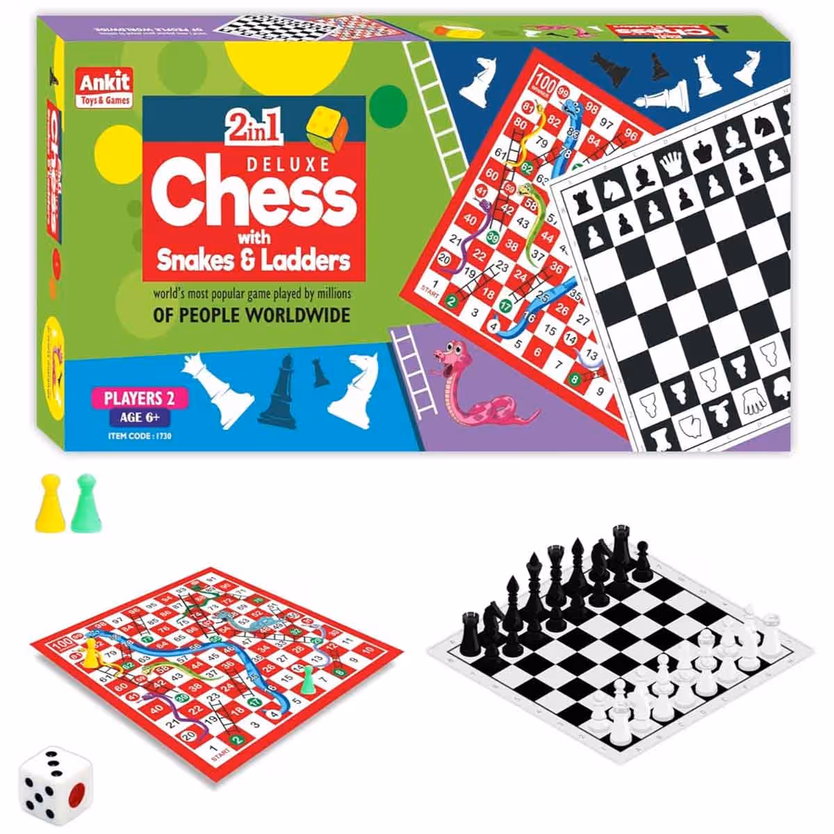 Monopoly Deal Harry Potter with Ankit Toys Deluxe Chess & Crossword Board Game Bundle Pack Unisex, 8-10 Years