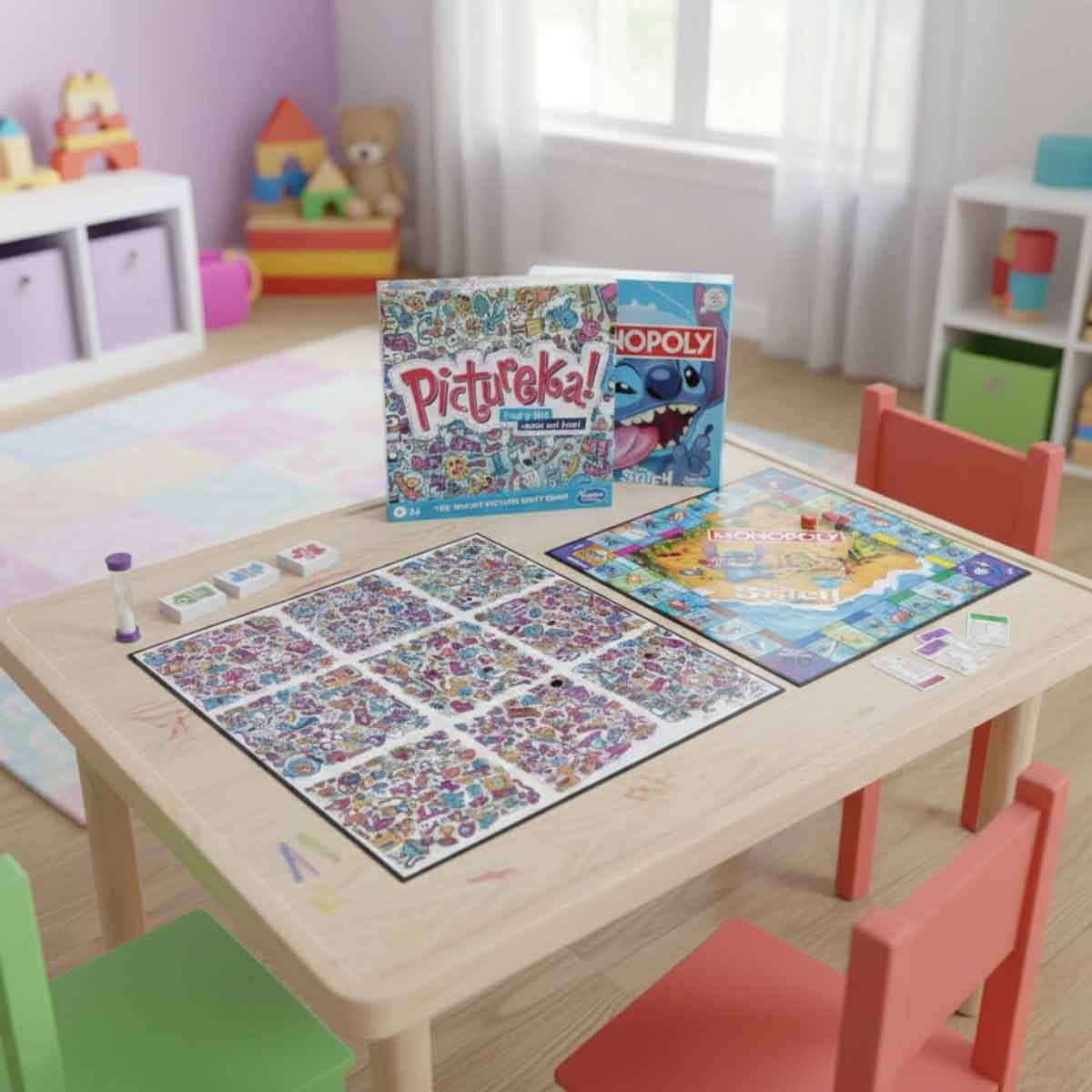 Monopoly Stitch Game & Hasbro Gaming Pictureka! Board Game Bundle Unisex, 8-10 Years