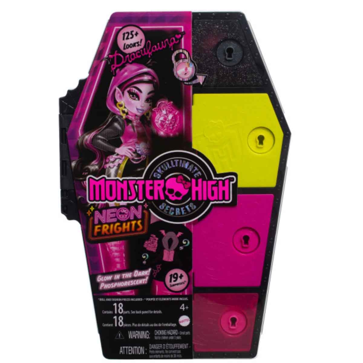 Monster High Skulltimates Secrets Neon Frights Series Draculaura Doll Girls, 3-4 Years