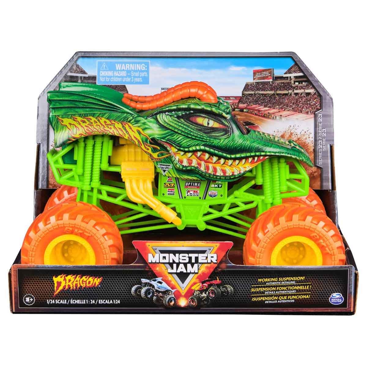 Monster Jam 1:24 Diecast Dragon M23 Monster Truck Unisex, 3-4 Years