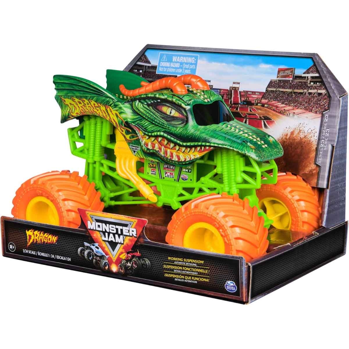 Monster Jam 1:24 Diecast Dragon M23 Monster Truck Unisex, 3-4 Years
