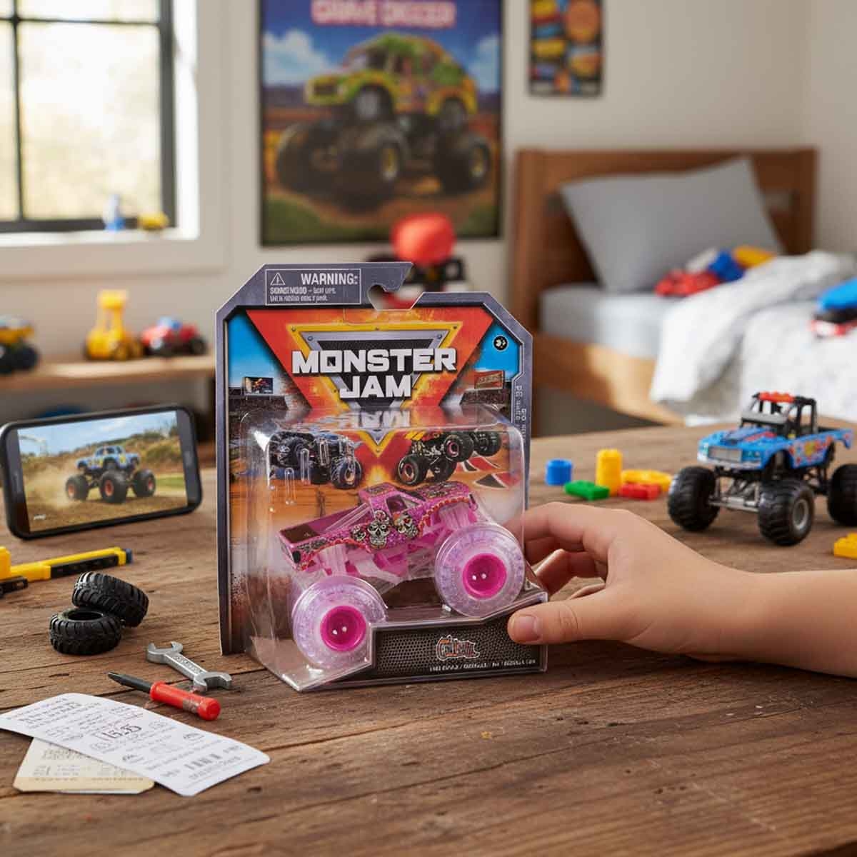 Monster Jam 1:64 Calavera Race Truck Unisex, 3-4 Years