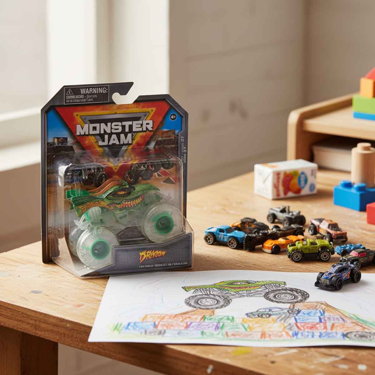 Monster Jam 1:64 Dragon M37 Monster Truck Unisex, 3-4 Years