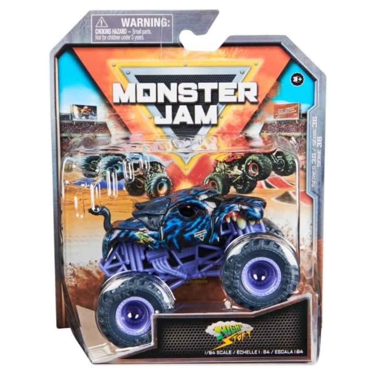 Monster Jam 1:64 Night Strom Monster Truck Unisex, 3-4 Years