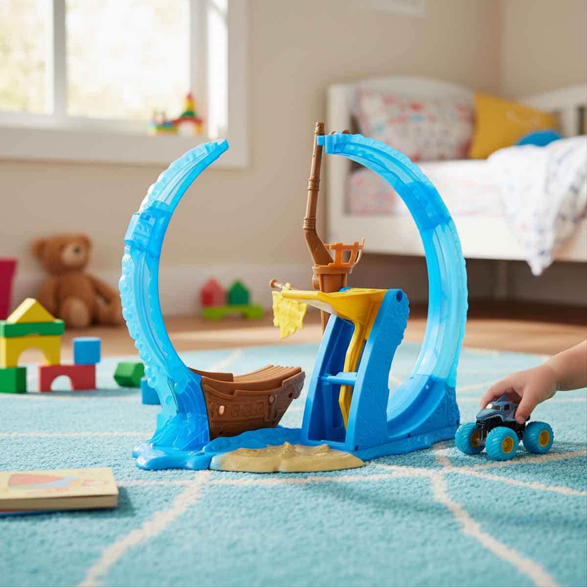 Monster Jam 1:64 Scale Loop of Doom Stunt Playset Unisex, 3-4 Years