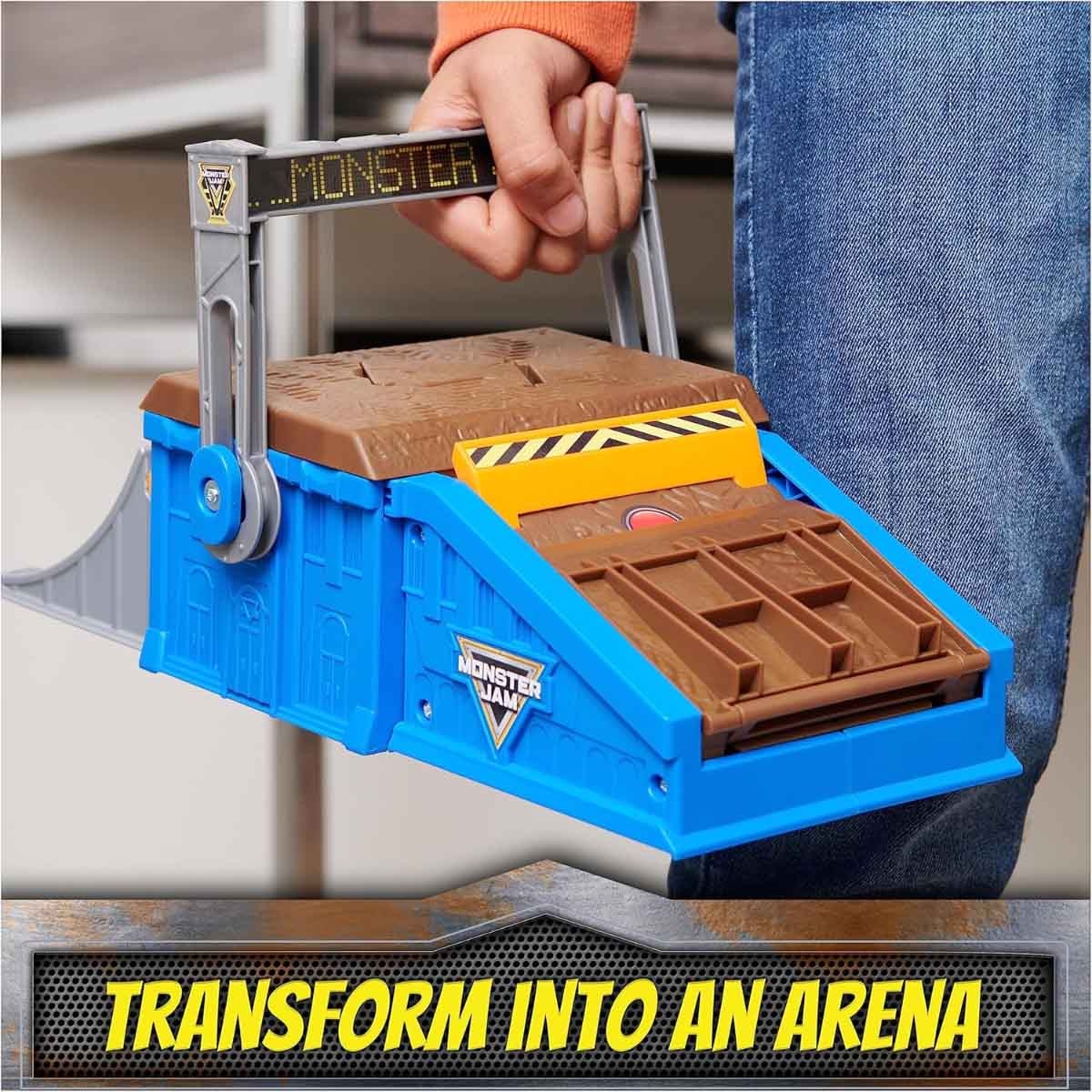 Monster Jam Mini Freestyle Flip Arena Playset Unisex, 3-4 Years