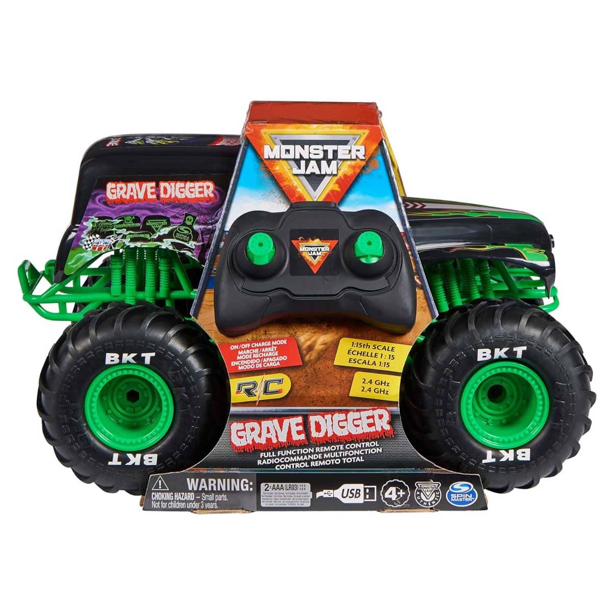 Monster Jam RC 1:15th Scale Grave Digger F23 Truck Unisex, 5-7 Years