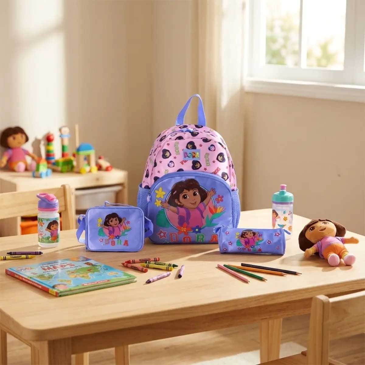 Moon 13" Dora the Explorer 3-in-1 Backpack + Lunch Bag + Pencil Case Set