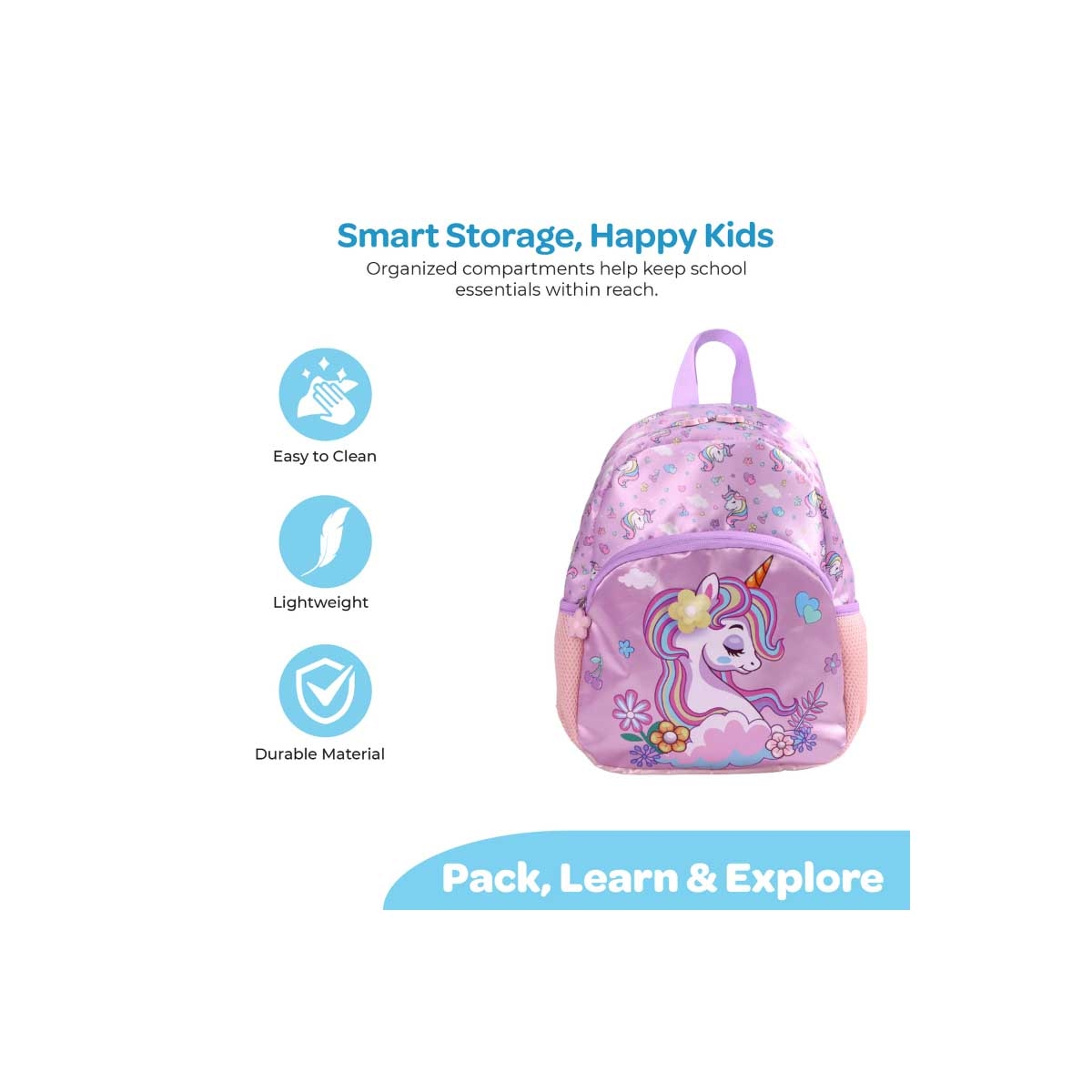 Moon 13" Unicorn 3-in-1 Purple Backpack + Lunch Bag + Pencil Case Set