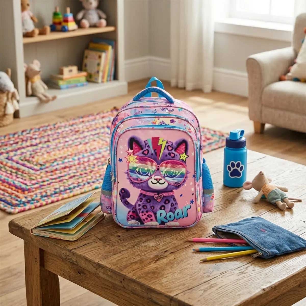 Moon 14" Cat Premium Kids Backpack