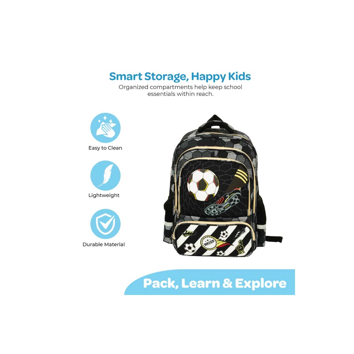 Moon Football Premium Kids Backpack Set