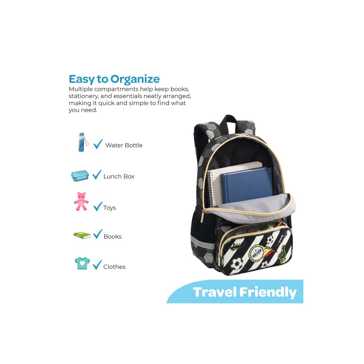 Moon Football Premium Kids Backpack Set