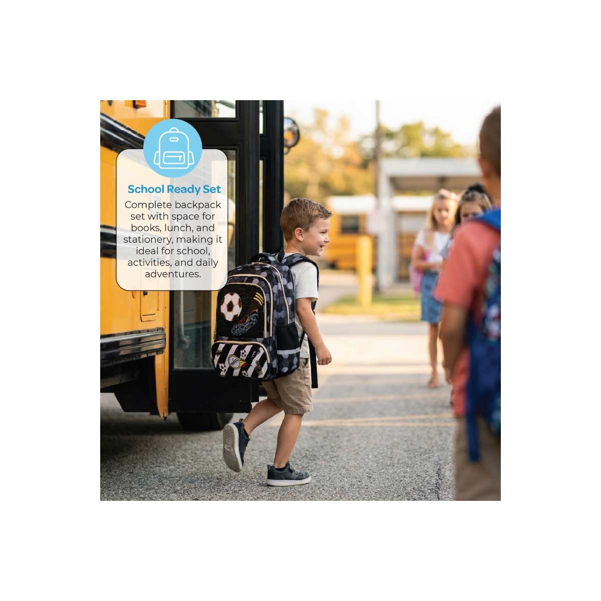 Moon Football Premium Kids Backpack Set