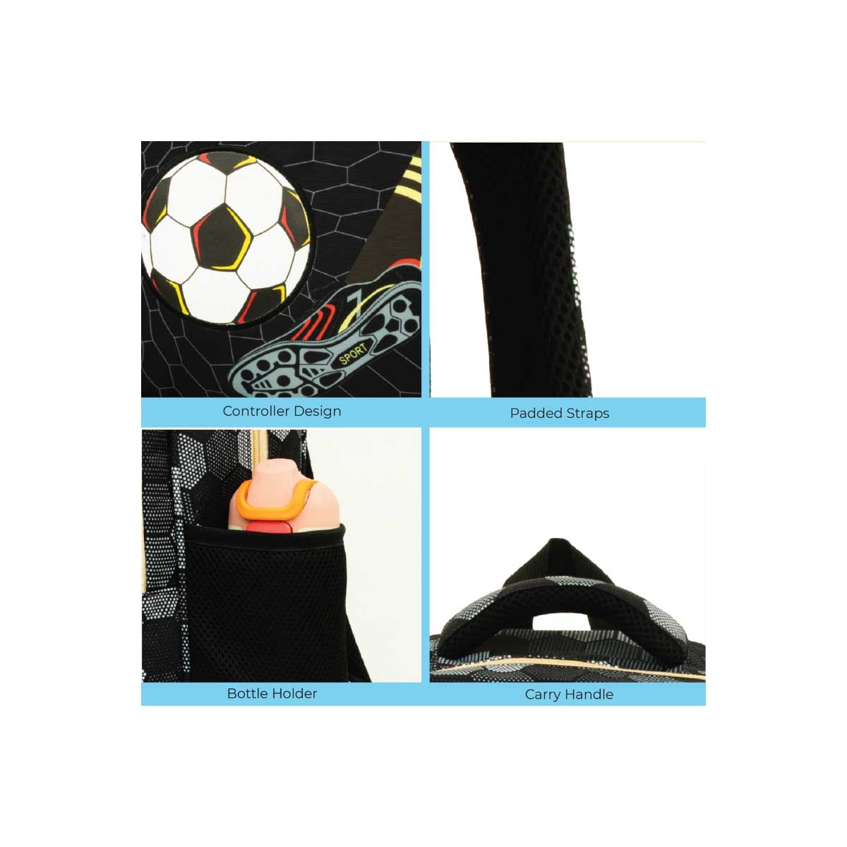 Moon Football Premium Kids Backpack Set
