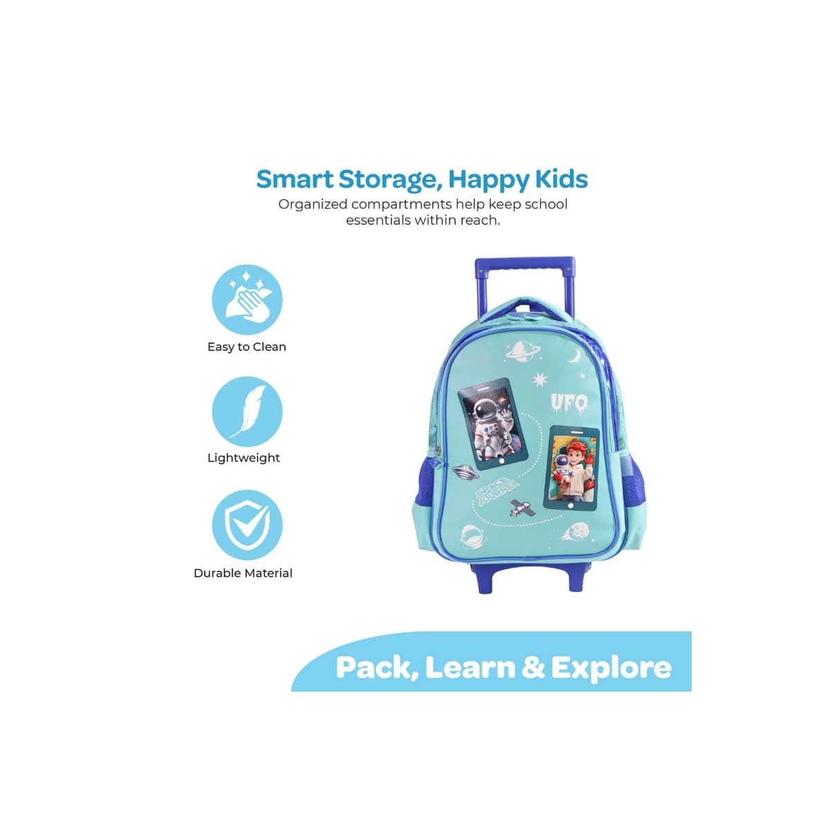 Moon 16" Astronaut 3-in-1 Trolley Backpack + Lunch Bag + Pencil Case Set