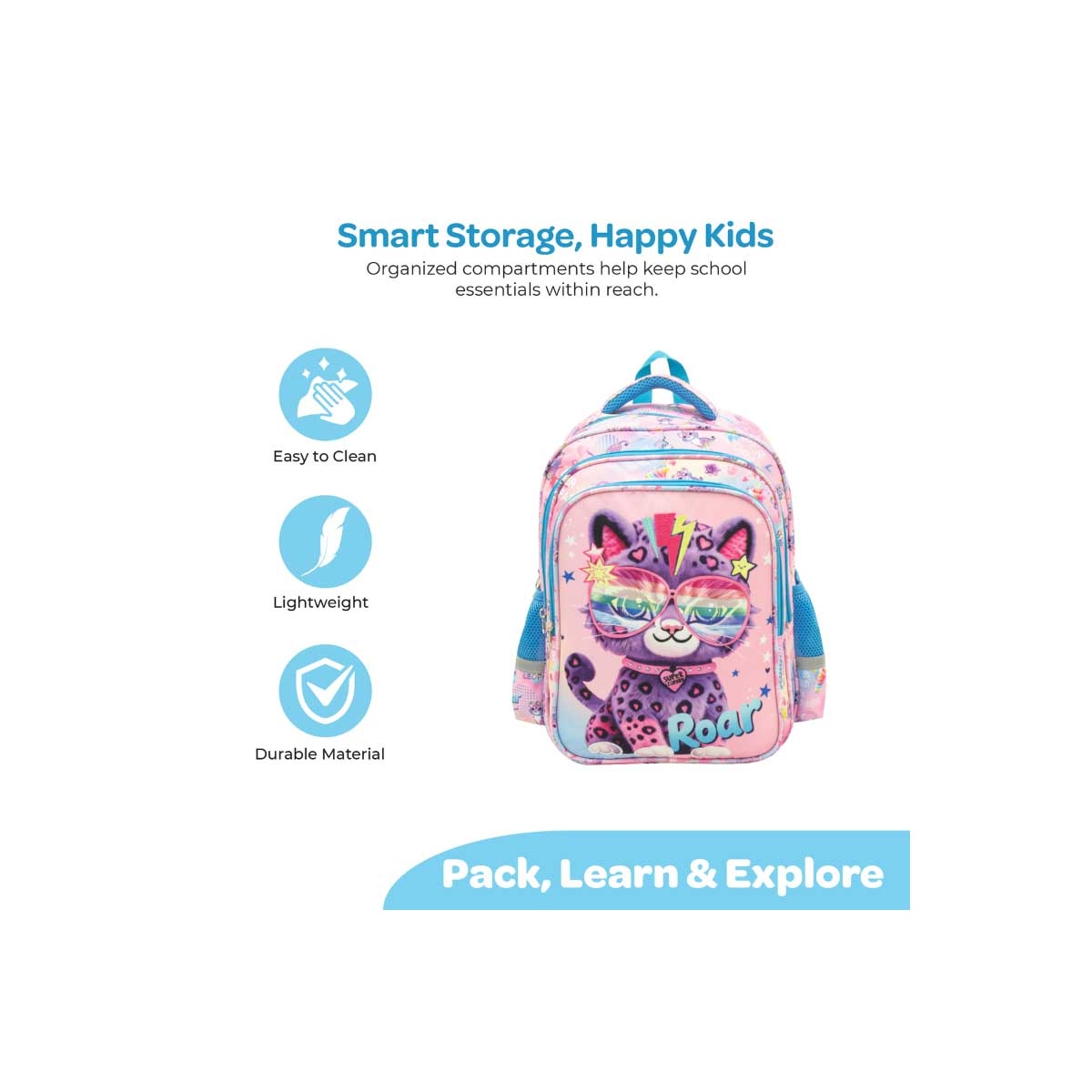 Moon 16" Cat 3-in-1 Backpack + Lunch Bag + Pencil Case Set