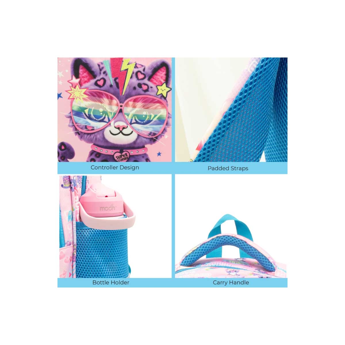 Moon 16" Cat 3-in-1 Backpack + Lunch Bag + Pencil Case Set
