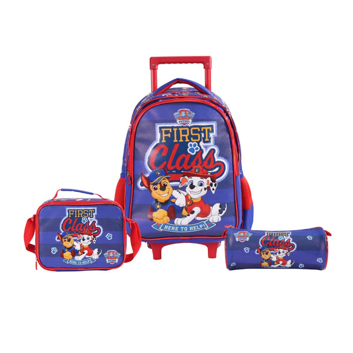 Moon 16" Paw Patrol First Class 3-in-1 Trolley Backpack + Lunch Bag + Pencil Case Set