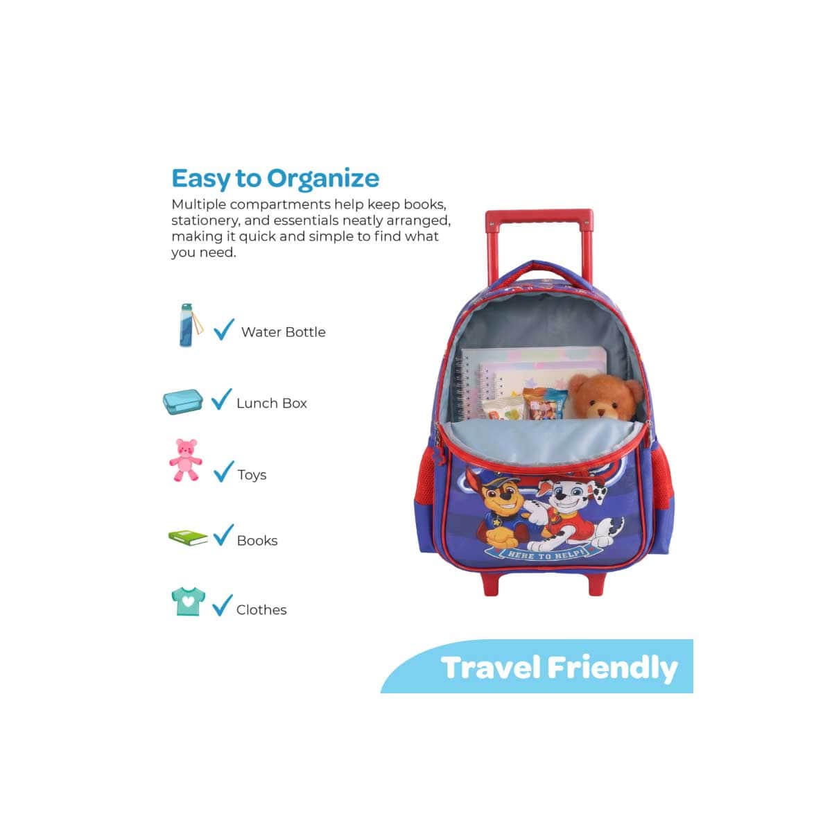 Moon 16" Paw Patrol First Class 3-in-1 Trolley Backpack + Lunch Bag + Pencil Case Set