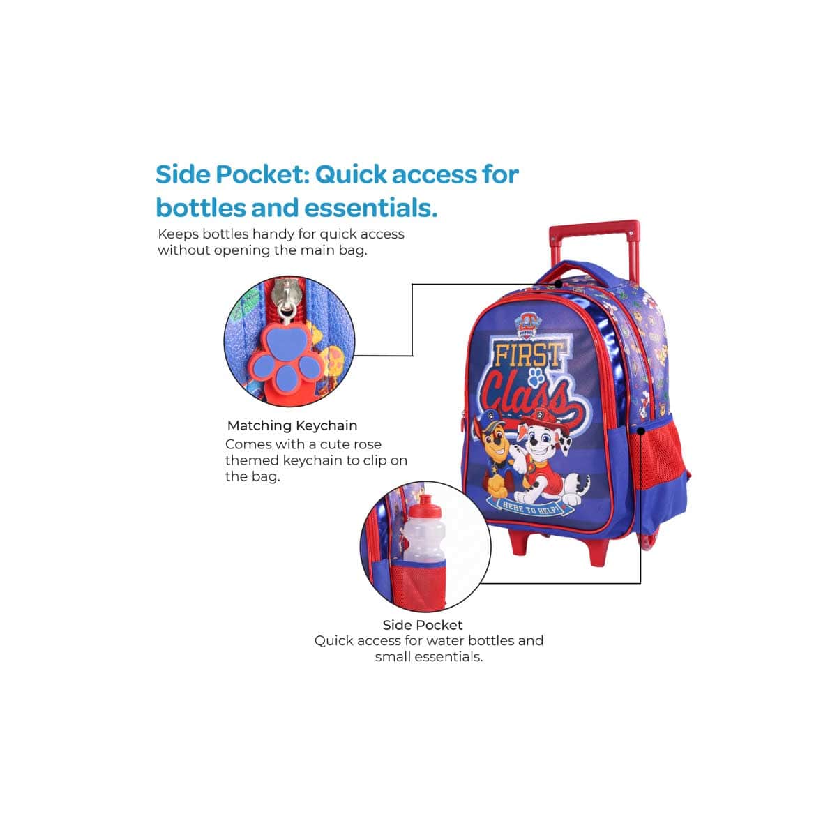 Moon 16" Paw Patrol First Class 3-in-1 Trolley Backpack + Lunch Bag + Pencil Case Set
