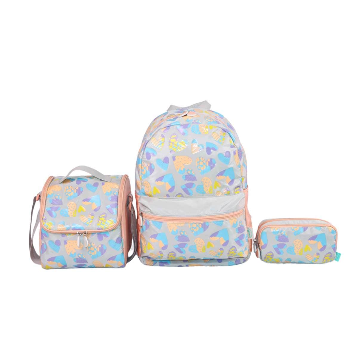 Moon 16" Pink 3-in-1 Backpack + Lunch Bag + Pencil Case Set