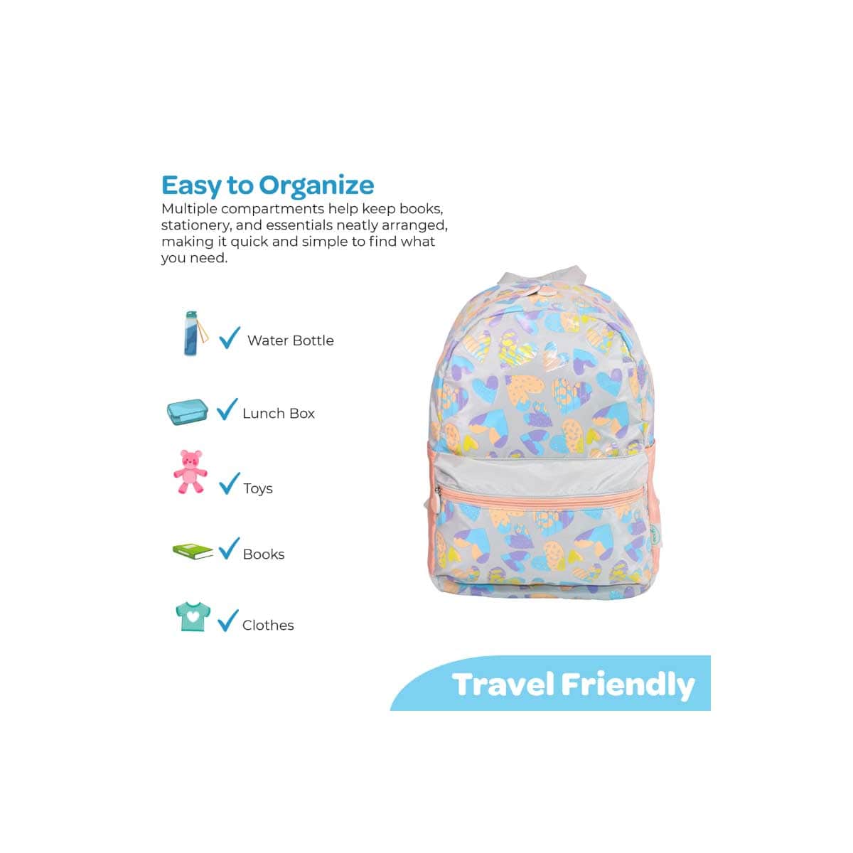 Moon 16" Pink 3-in-1 Backpack + Lunch Bag + Pencil Case Set