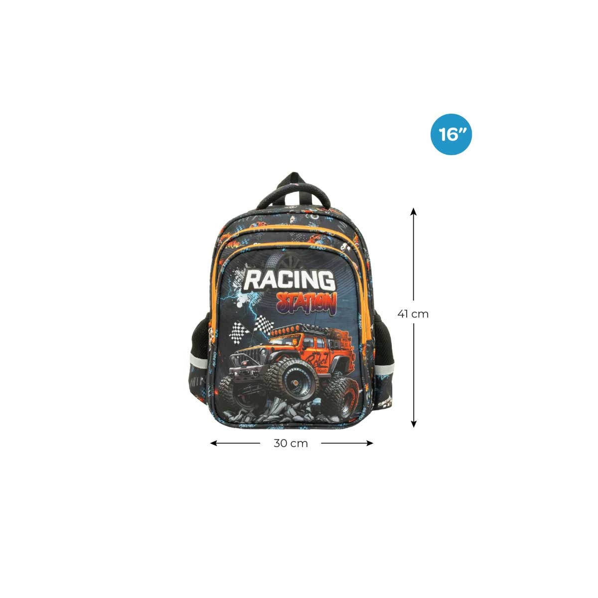 Moon 16" Racing Car 3-in-1 Backpack + Lunch Bag + Pencil Case Set