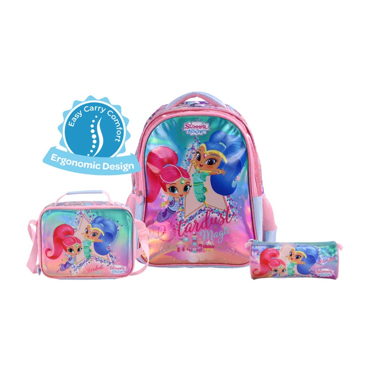 Moon 16" Shimmer & Shine 3-in-1 Backpack + Lunch Bag + Pencil Case Set