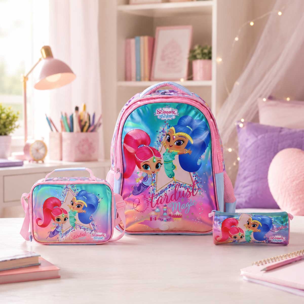 Moon 16" Shimmer & Shine 3-in-1 Backpack + Lunch Bag + Pencil Case Set