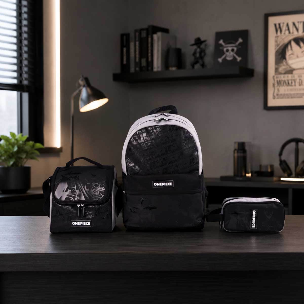 Moon 17" One Piece 3-in-1 Backpack + Lunch Bag + Pencil Case Set