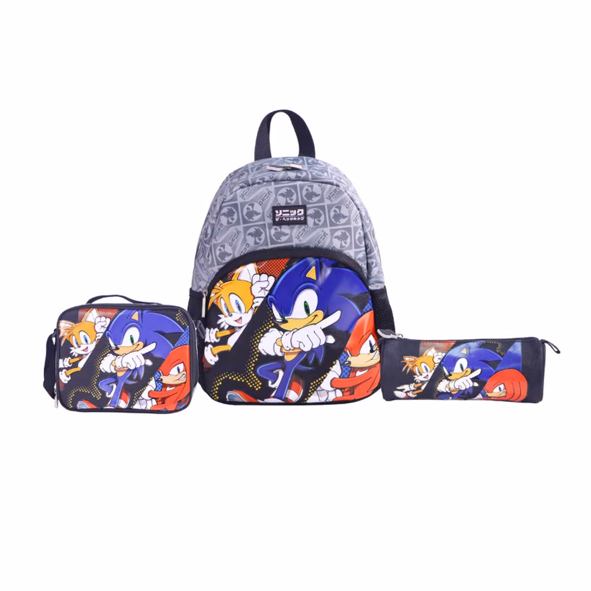 Moon 17" Sonic the Hedgehog 3-in-1 Backpack + Lunch Bag + Pencil Case Set