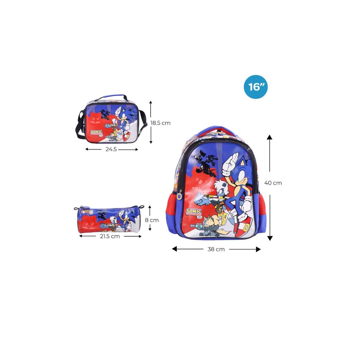 Moon 17" 3-in-1 Backpack + Lunch Bag + Pencil Case Set
