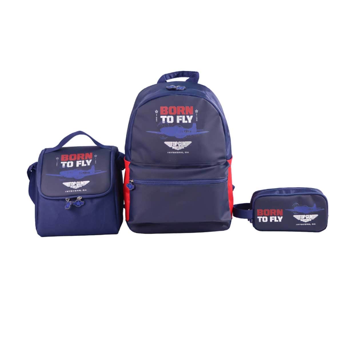 Moon 17" Blue 3-in-1 Backpack + Lunch Bag + Pencil Case Set