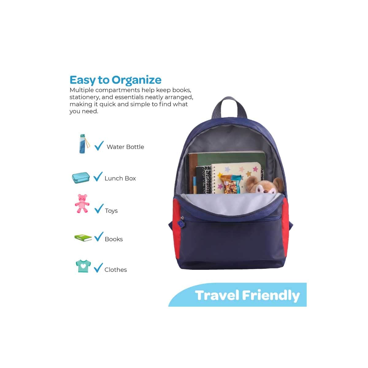 Moon 17" Blue 3-in-1 Backpack + Lunch Bag + Pencil Case Set