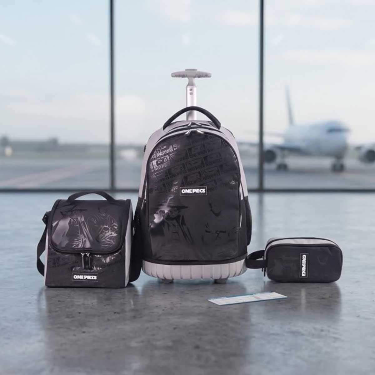 Moon 18" One Piece 3-in-1 Trolley Backpack + Lunch Bag + Pencil Case Set