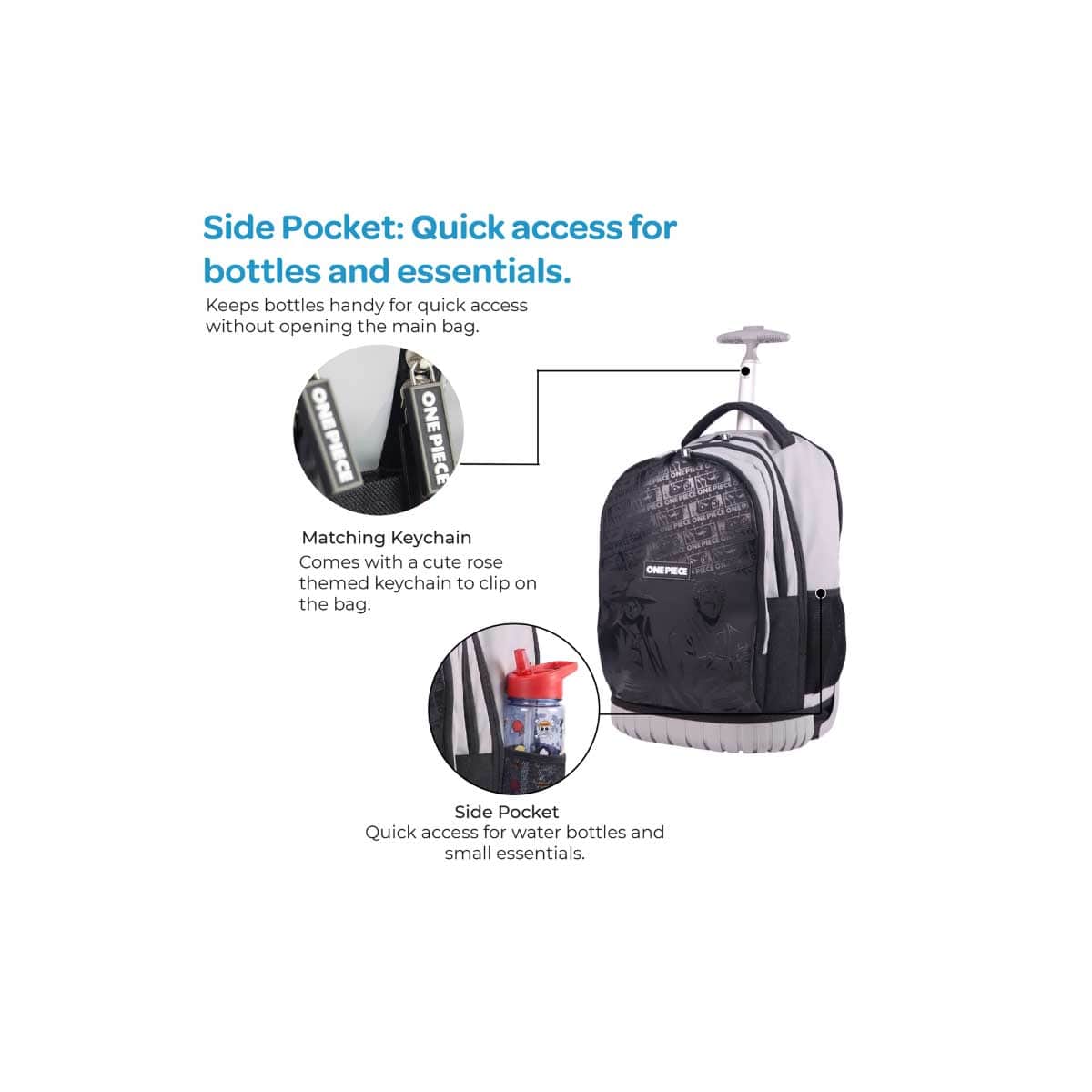 Moon 18" One Piece 3-in-1 Trolley Backpack + Lunch Bag + Pencil Case Set