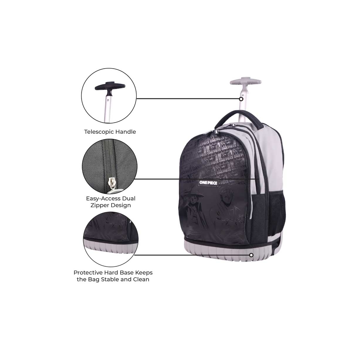 Moon 18" One Piece 3-in-1 Trolley Backpack + Lunch Bag + Pencil Case Set