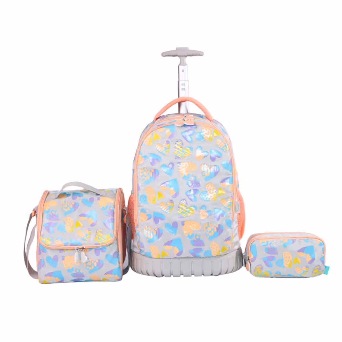Moon 18" Pink 3-in-1 Trolley Backpack + Lunch Bag + Pencil Case Set