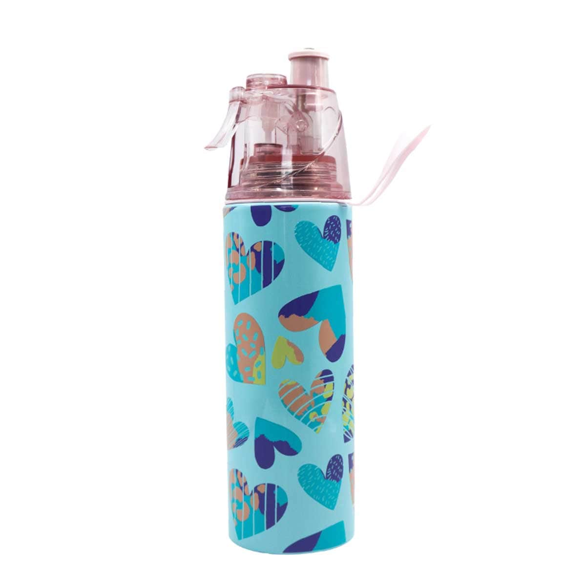 Moon 500ml Hearted Insulated Stainless Steel Mist Spray Water Bottle