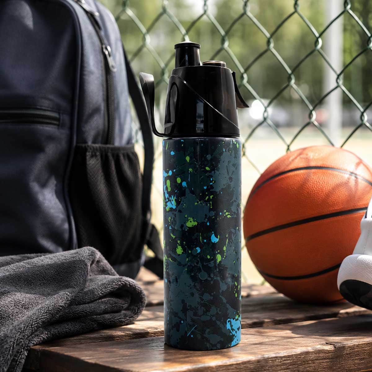 Moon 500ml Kids Insulated Stainless Steel Mist Spray Water Bottle