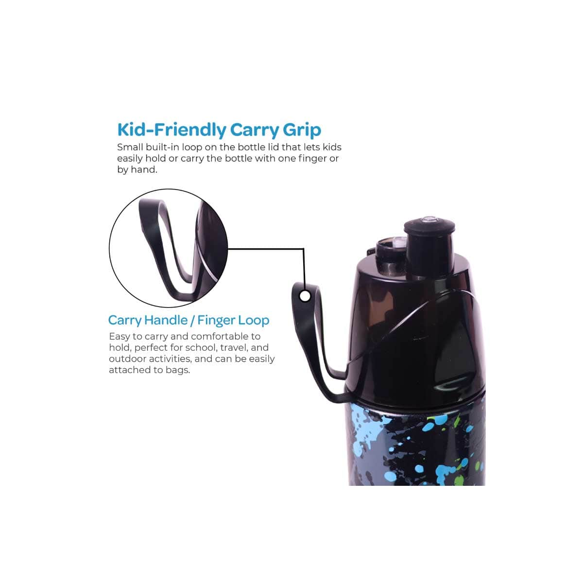 Moon 500ml Kids Insulated Stainless Steel Mist Spray Water Bottle