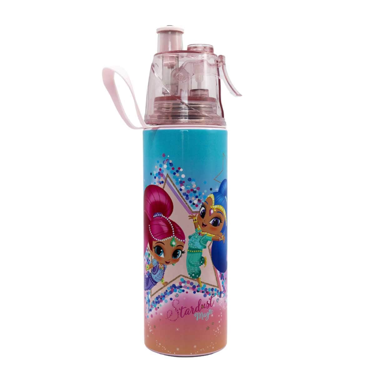 Moon 500ml Licensed Shimmer & Shine Kids Insulated Mist Spray Water Bottle