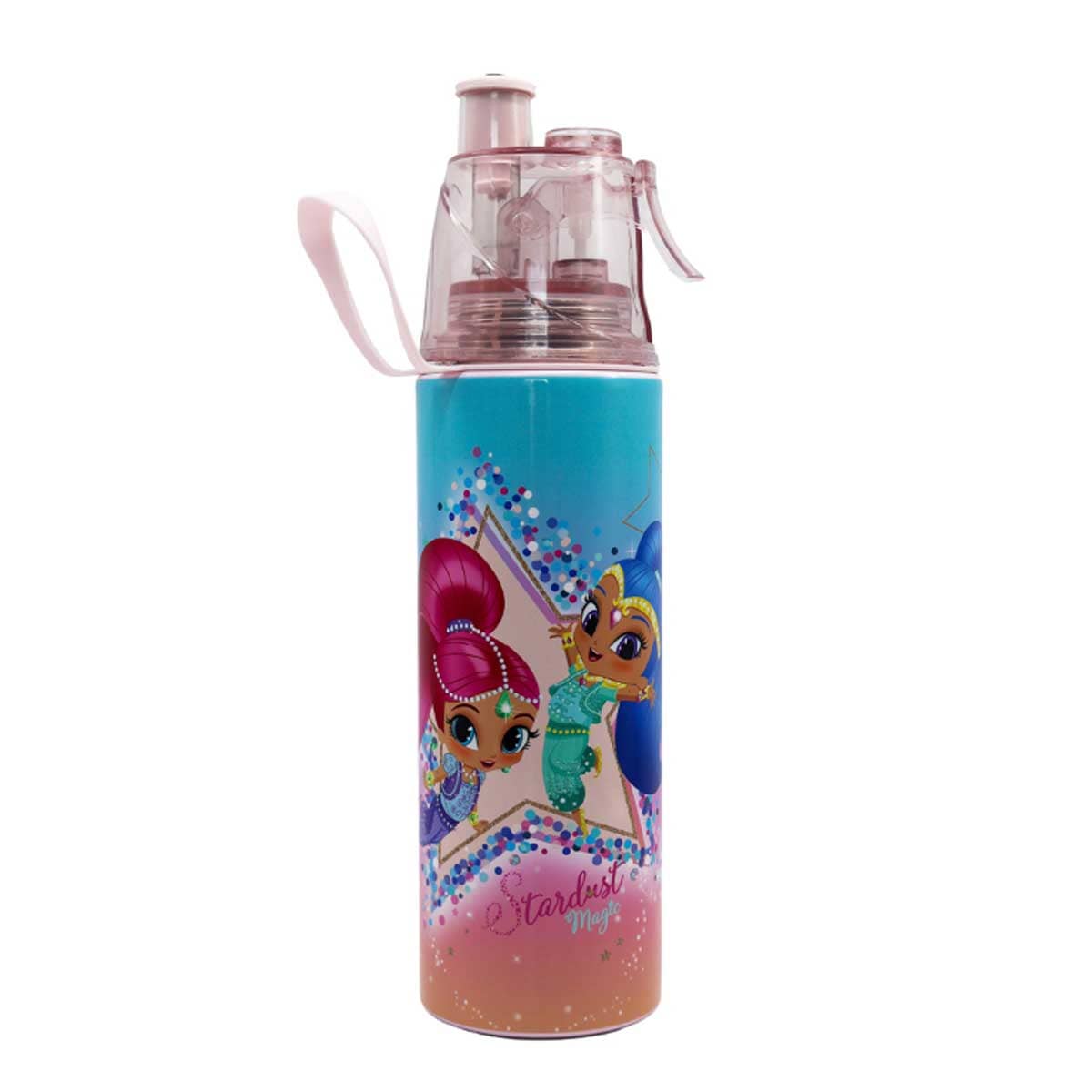 Moon 500ml Licensed Shimmer & Shine Kids Insulated Mist Spray Water Bottle