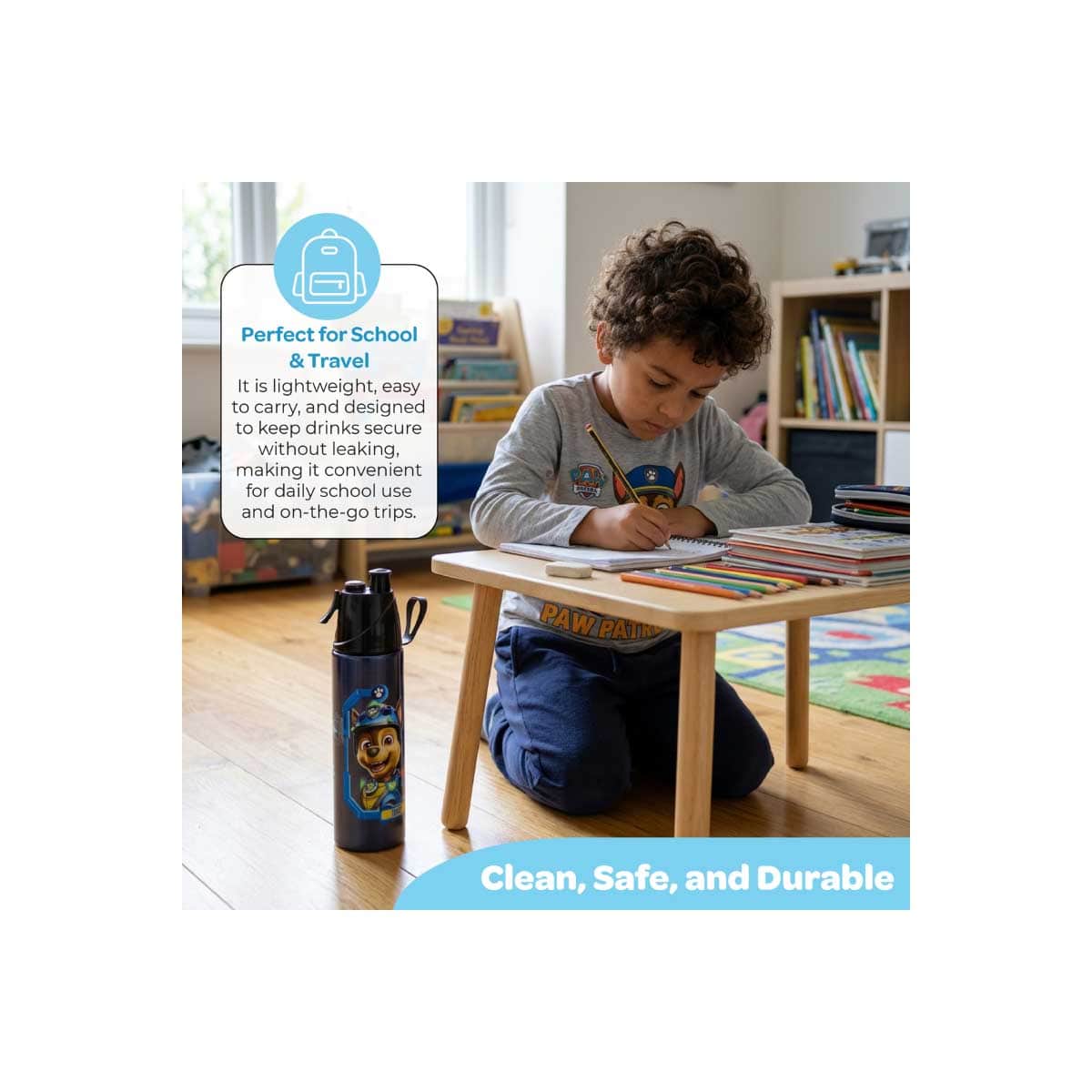 Moon 500ml Paw Patrol Kids Insulated Mist Spray Water Bottle