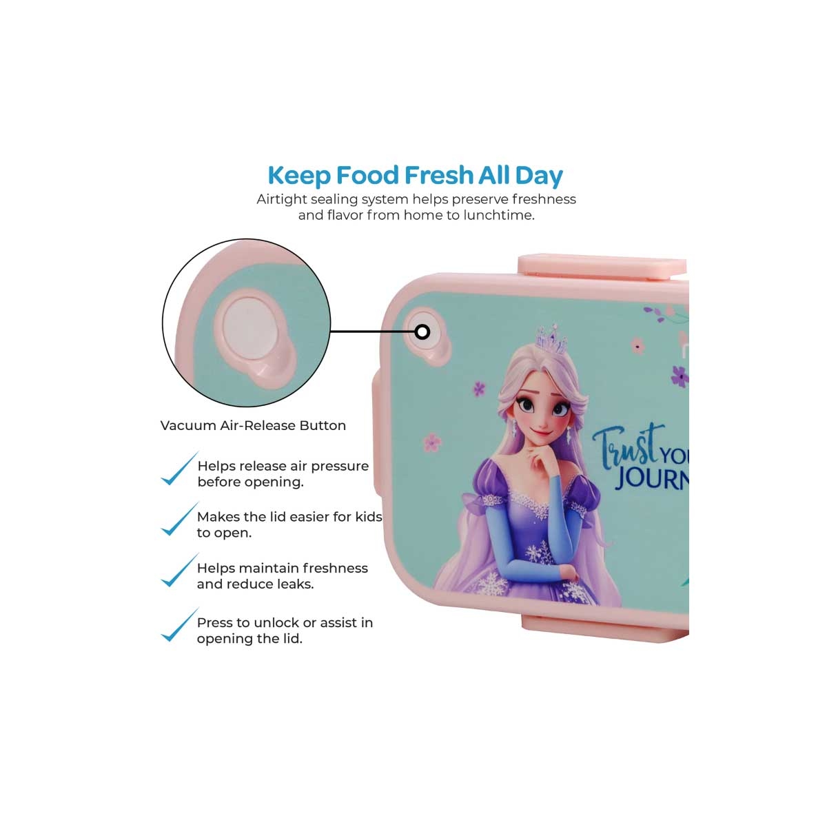 Moon Frozen Princess Stainless Steel Insulated Kids Lunch Box