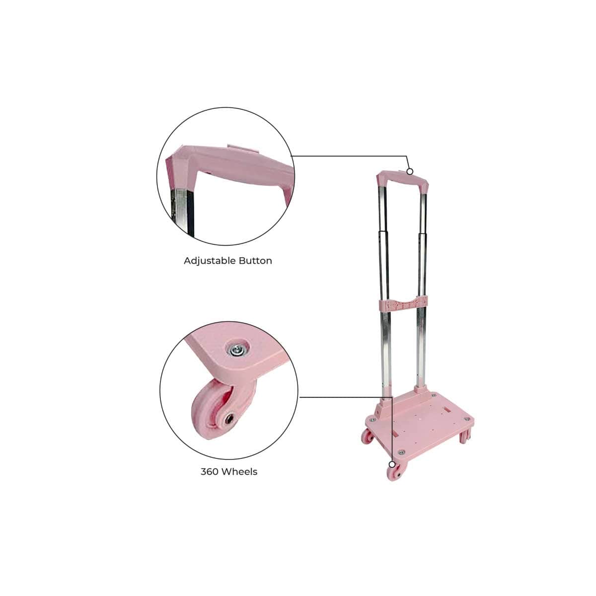 Moon 4-Wheel Foldable Travel Trolley for 18" Bags