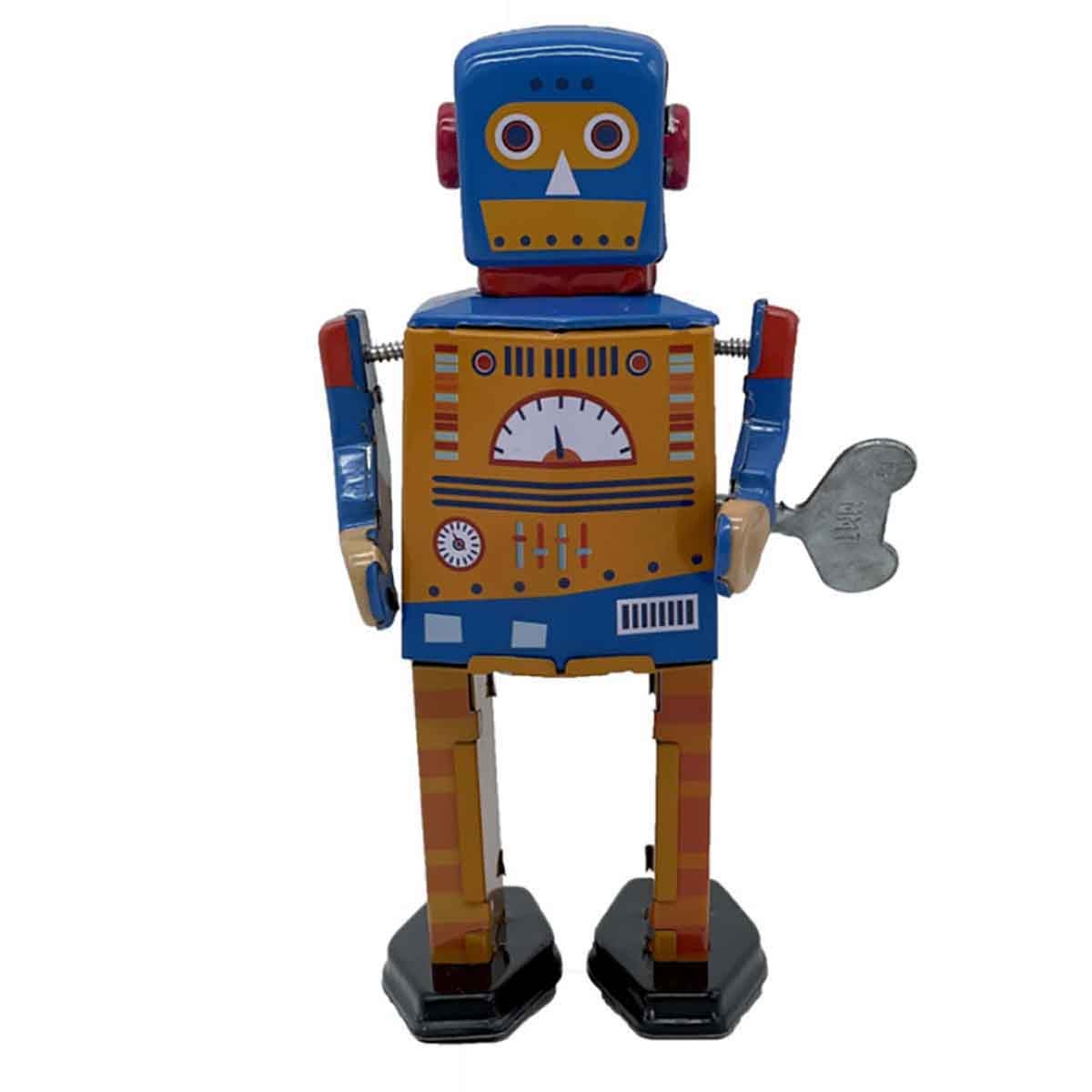 Mr & Mrs Tin 6” Engine Bot Limited Edition Vintage Wind Up Toy Unisex, 3-4 Years