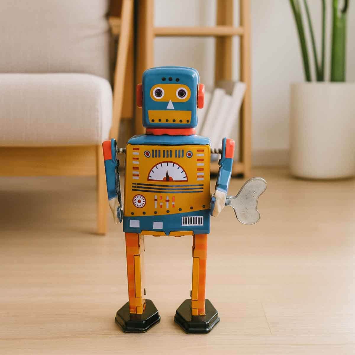 Mr & Mrs Tin 6” Engine Bot Limited Edition Vintage Wind Up Toy Unisex, 3-4 Years