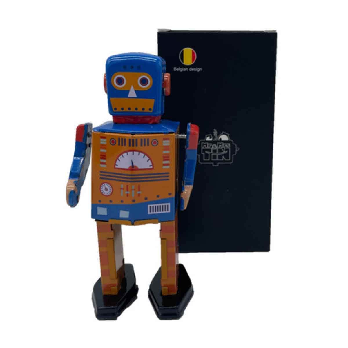 Mr & Mrs Tin 6” Engine Bot Limited Edition Vintage Wind Up Toy Unisex, 3-4 Years